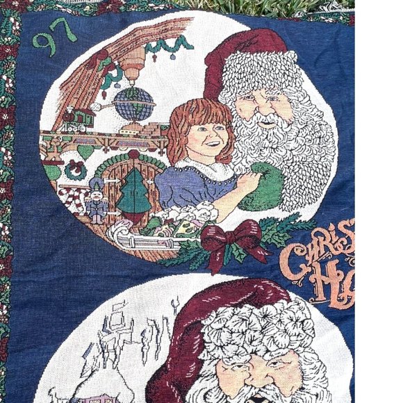 Vintage Christmas Throw "Christmas at Home" by Chatham Royal Tapestries Jacquard - Picture 6 of 13